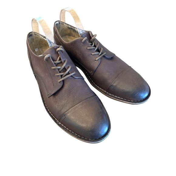 Kickers Mens Oxfords Shoes Brown Leather Plaid interior Wax Lace Ups Excellent C - Picture 1 of 9